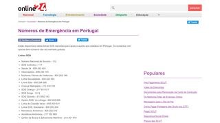 Notrufnummern in Portugal